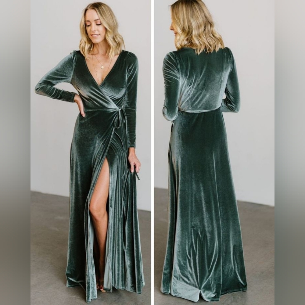 Baltic Born Baltic Born Esmerelda Velvet Wrap Maxi Dress